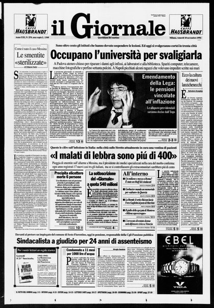 Il giornale : quotidiano del mattino